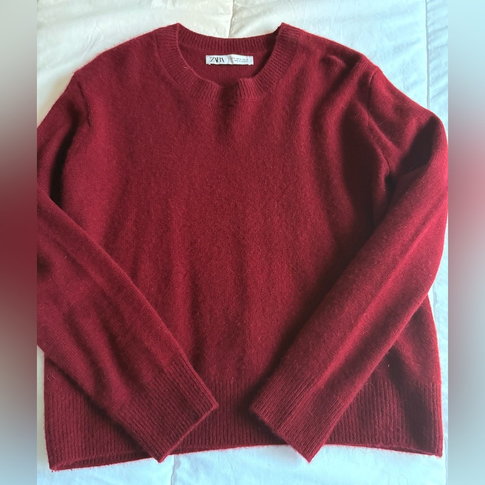 Zara Red Crew Neck Sweater
